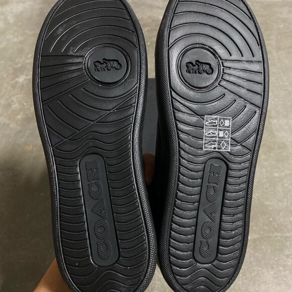 Coach Men's Clip Signature Leather Low Top Sneaker, Size US 8.5, Charcoal/Black - Picture 7 of 7